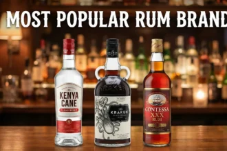 World’s most popular Rum brands in 2025 displayed with premium rum bottle silhouettes and global spirits theme