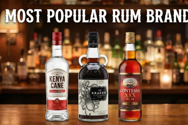 World’s most popular Rum brands in 2025 displayed with premium rum bottle silhouettes and global spirits theme