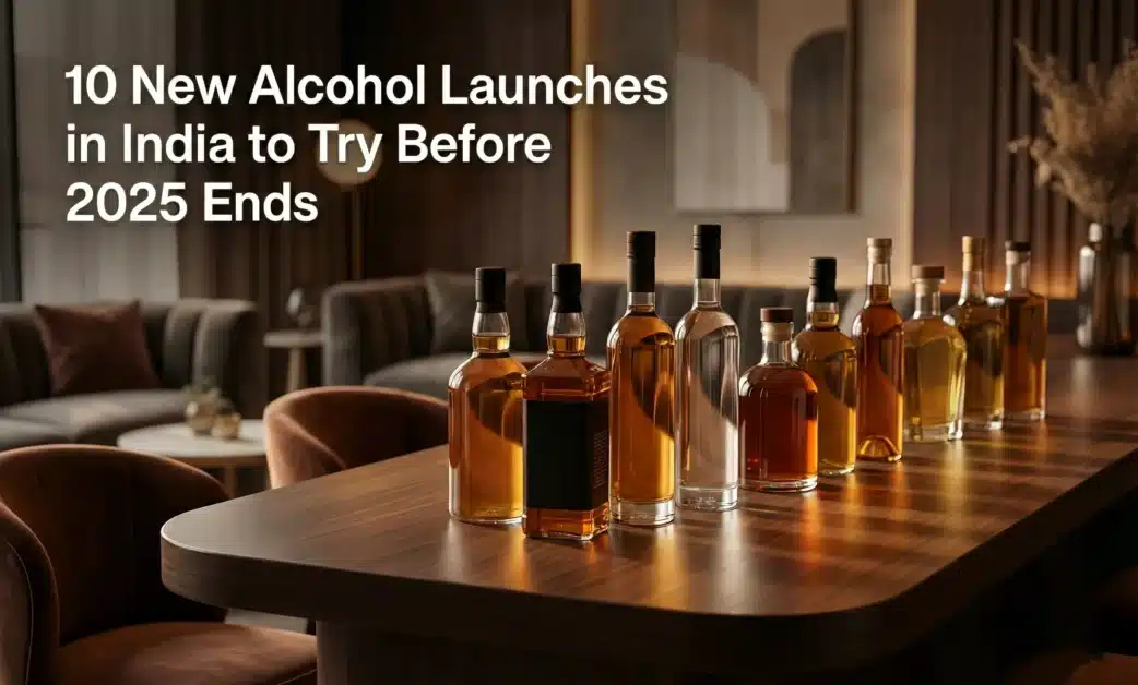 New alcohol launches in India showcasing premium whisky, vodka, rum and liqueur bottles