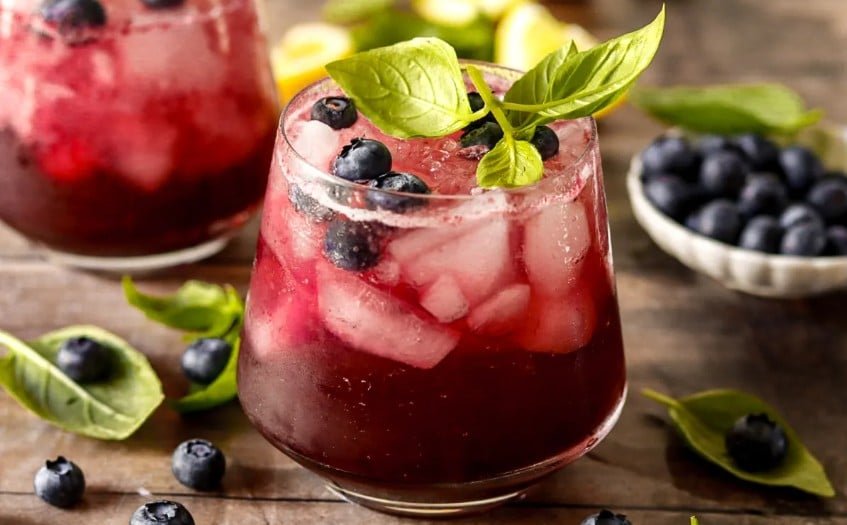 Berry Basil Smash Vodka Cocktail